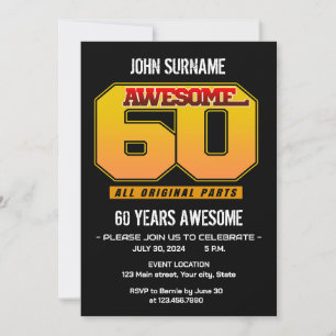 Invitation Superbe fête d'anniversaire 60 ans Toutes pièces d