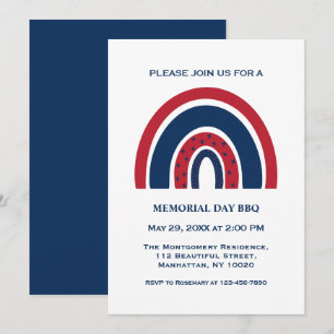 Invitation Superbe fête de barbecue pour le Memorial Day avec