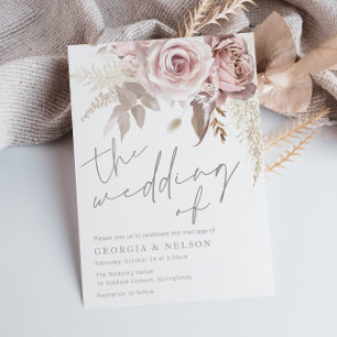 Invitation Superbe florale de Blush Le Mariage de