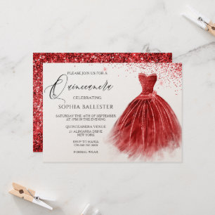 Invitation Superbe robe de Parties scintillant rouge robe Qui
