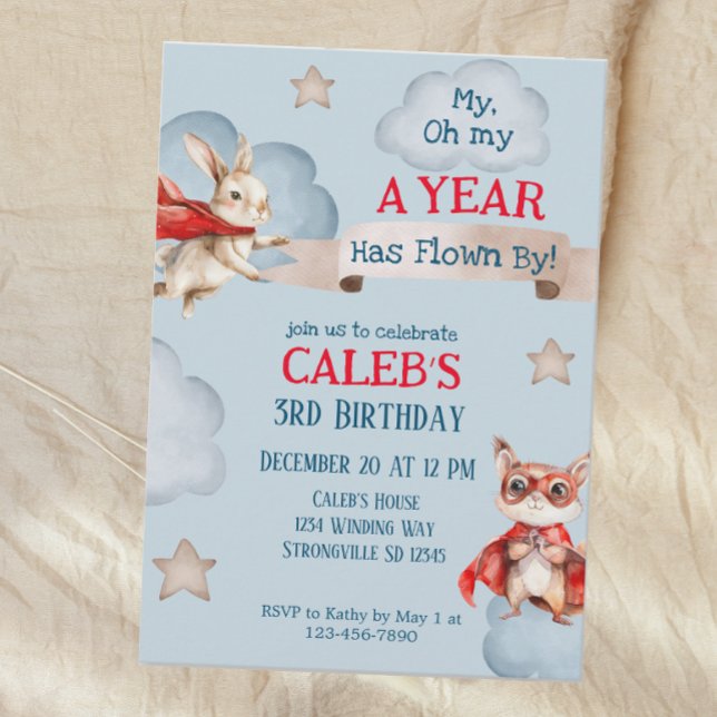 Invitation Superhero Animal Boys Anniversaire (Créateur téléchargé)