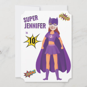 Invitation Superhero anniversaire Awesome Fab Extraordinaire
