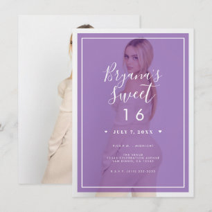 Invitation Superposition de teinte de photo violette 2 Modern