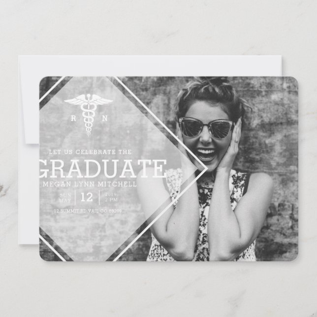 Invitation Superposition moderne | RN Graduation Party Photo (Devant)