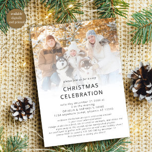 Invitation Superposition photo moderne Boho Christmas Party