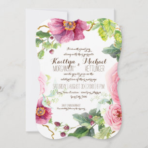 Invitation Support de feuille de courge fleurie Rose de framb