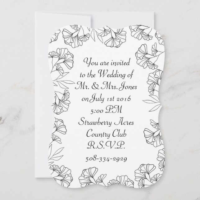 Invitation Support d'invitation 5x7 (Devant)