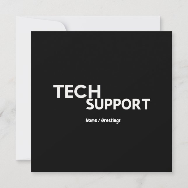 Invitation Support technique Humour Drôle Geeky Dons pour les (Devant)