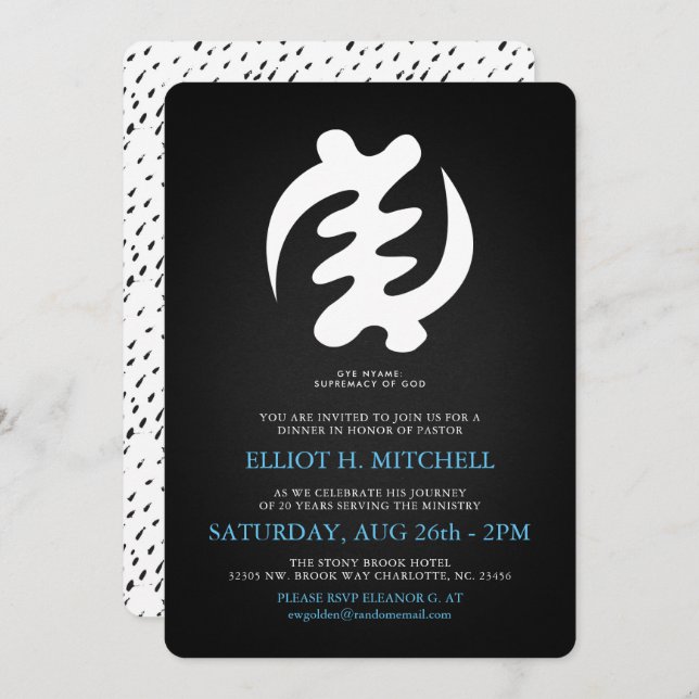 Invitation Suprématie de Gye Nyame | de partie de Dieu | (Devant / Derrière)