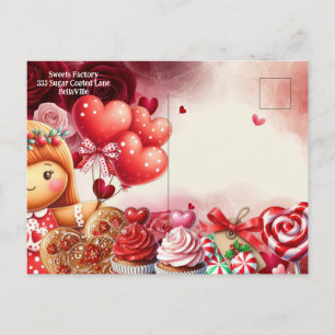 Invitation sur carte postale pour une fête sucrée