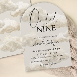 Invitation Sur Cloud Neuf Aquarelle Beige Sky Fête des mariée