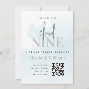 Invitation Sur Cloud Neuf Fête des mariées moderne QR Code Rs
