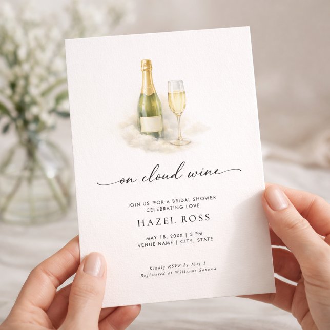Invitation Sur Cloud Wine Élégant Mariage Champagne (Créateur téléchargé)