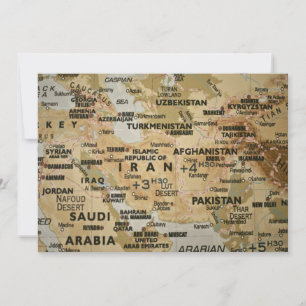Invitation sur la carte du Moyen-Orient