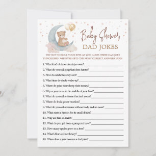 Invitation Sur la lune Baby shower papa plaisante Game Card
