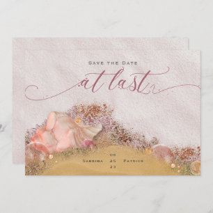 Invitation Sur la plage de sable rose Dernier avec coquillage