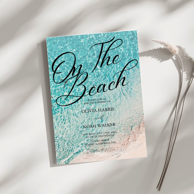 Invitation Sur la plage Été bleu tropical mariage (Créateur téléchargé)