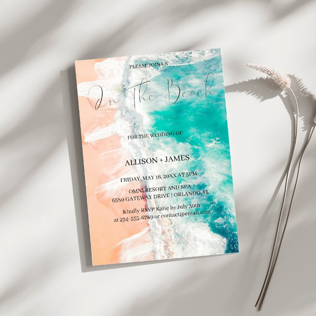 Invitation Sur la plage : Mariage sur la plage à l'aquarelle (Créateur téléchargé)