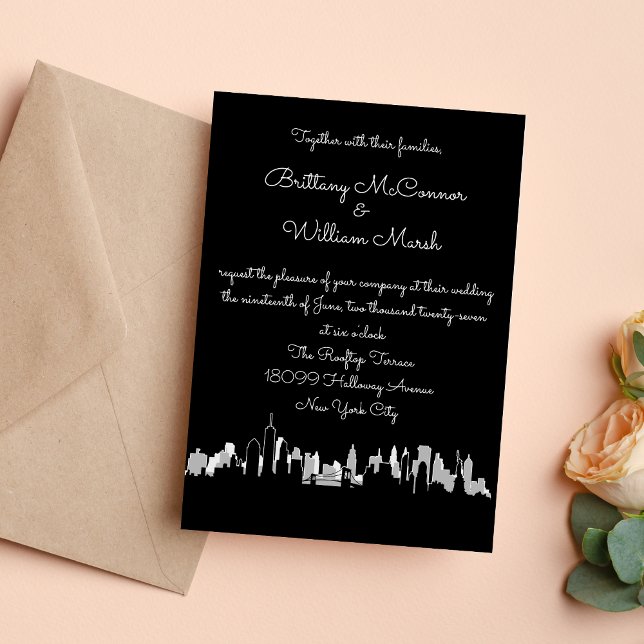 Invitation sur la skyline de New York City (New York City Skyline Wedding Invitations)