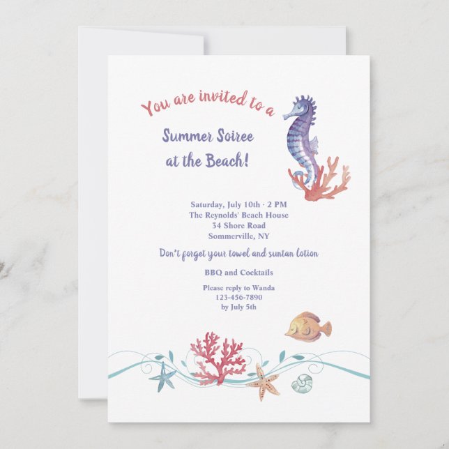 Invitation sur la vie marine (Devant)