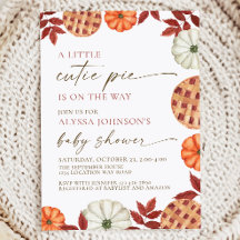 Invitation sur le Baby shower à tarte Little Cutie