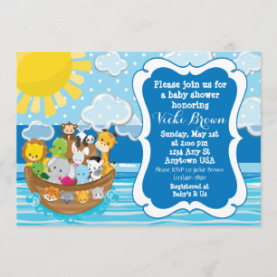 Invitation sur le Baby shower d'arche de Noah pers