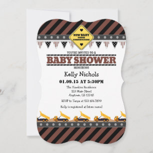 Invitation sur le Baby shower de construction Brow