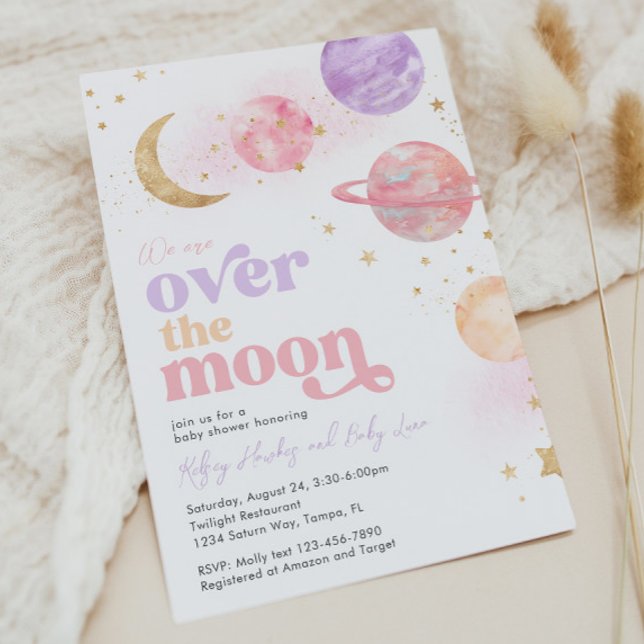 Invitation sur le Baby shower de la Lune (Créateur téléchargé)