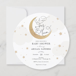 Invitation sur le Baby shower gris lune