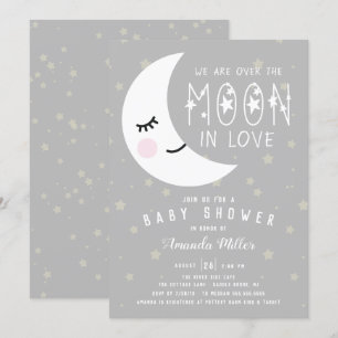 Invitation Sur Le Baby shower Neutre De La Lune
