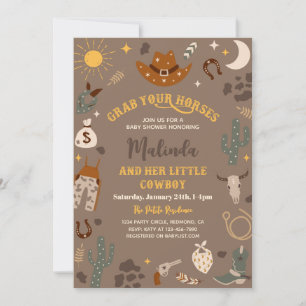 Invitation sur le Baby shower occidental   Cowboy