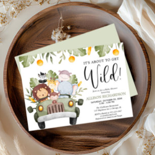 Invitation Sur le point d'obtenir Wild Safari animaux garçon