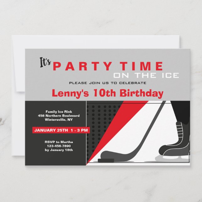 Invitation sur le thème de Hockey (Devant)