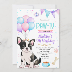 Invitation sur le thème de la fille Boston Terrier
