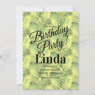 Invitation sur le thème de l'été avec feuilles de 