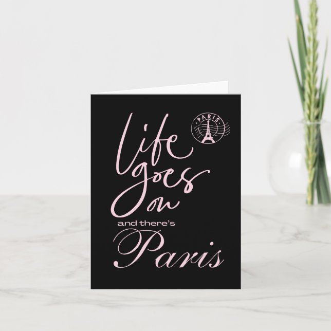 Invitation sur le thème de Paris rose et noir Pari (Devant)