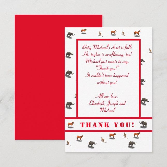 Invitation sur le thème des animaux assortis (Devant / Derrière)