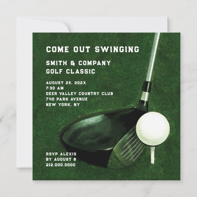 Invitation sur le thème du golf (Devant)