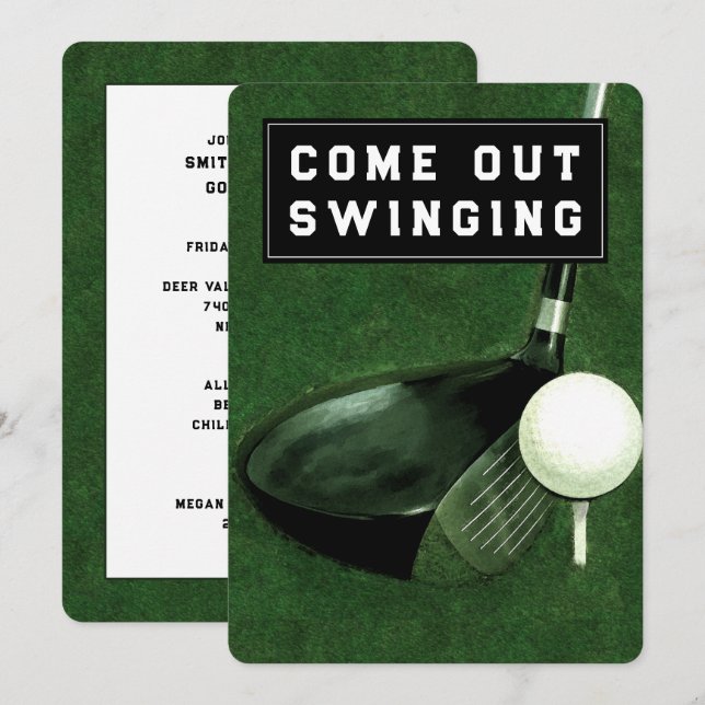 Invitation sur le thème du golf (Devant / Derrière)