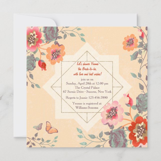 Invitation Sur L'Invitation Carré (Devant)