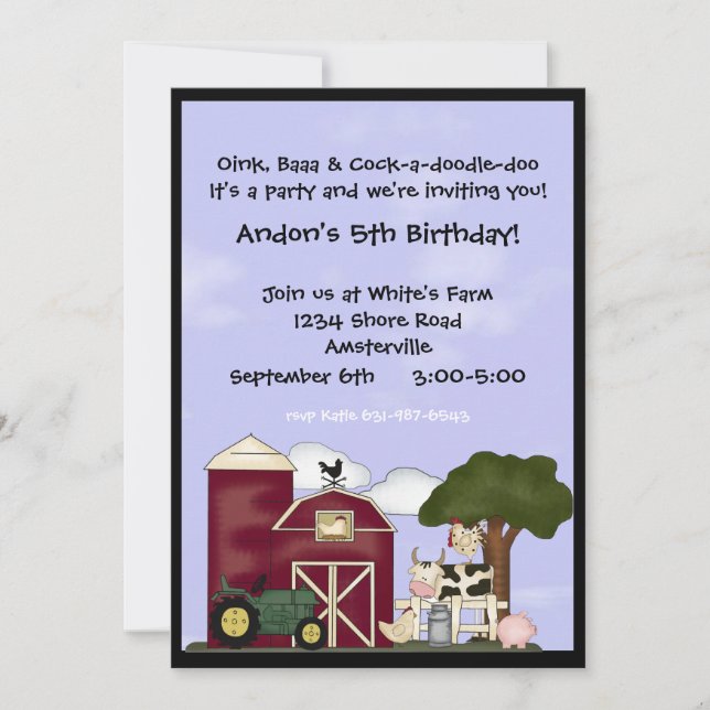 Invitation Sur l'invitation de la ferme (Devant)