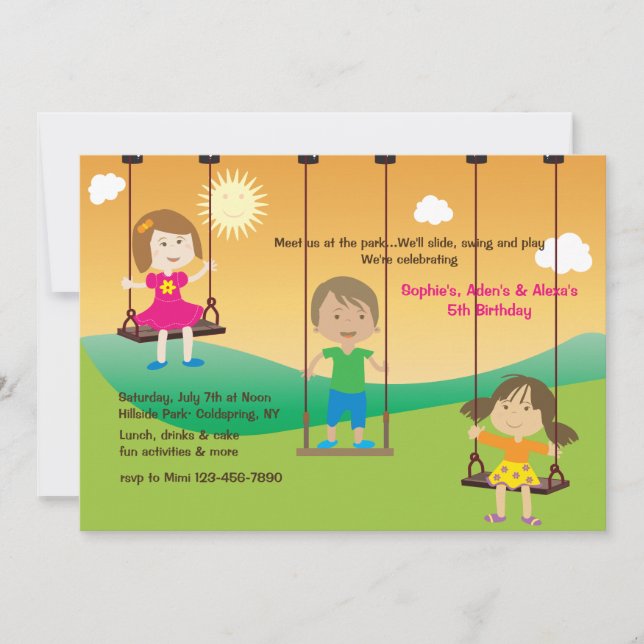 Invitation Sur L'Invitation Sur Le Terrain De Jeu (Devant)