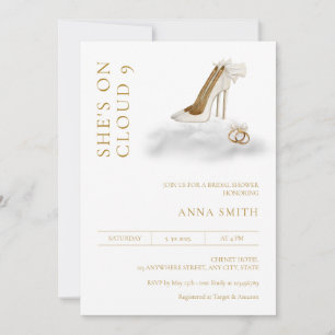 Invitation Sur un nuage 9 Baby Shower Moderne Minimaliste