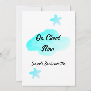 Invitation Sur un nuage neuf nuages pastel bleu enterrement d