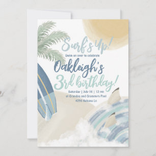 Invitation Surf à l'invitation de fête d'anniversaire