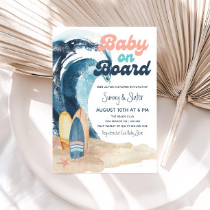 Invitation Surf   Baby On Board Beach Baby shower
