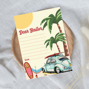 Invitation Surf Beach Anniversaire Fête Heure Capsule Note Ca