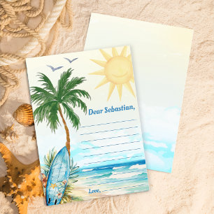 Invitation Surf Beach Anniversaire Fête Heure Capsule Note Ca