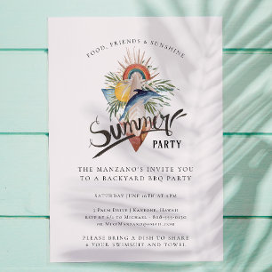 Invitation Surf Boho   Jardin d'été