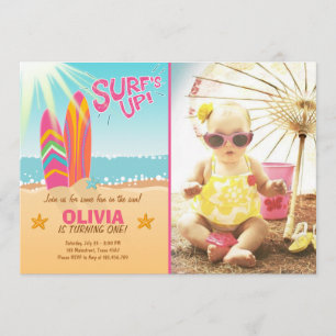 Invitation Surf d'invitation pour l'anniversaire de surf  une